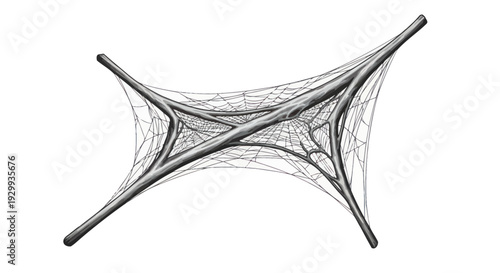 Abstract geometric structure, complex network, futuristic design, white background