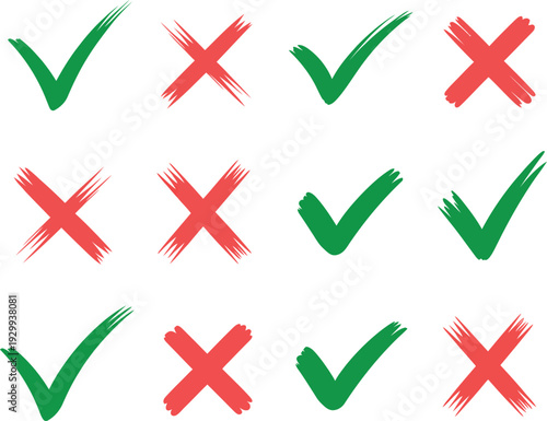 Checkmarks and crosses symbol pattern