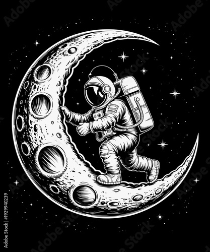 Astronaut Digging Moon Funny Space Lover Astronomy