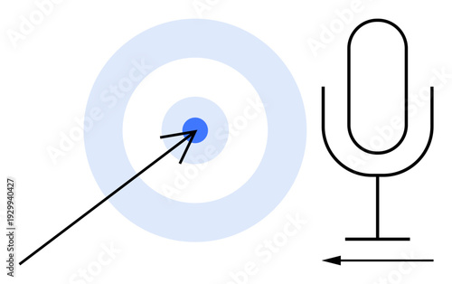 Audio targeting concept. Audio strategy, precise messaging, and marketing focus targeted sound-based advertising. For digital marketing, personalization, media strategies, podcasts, audio branding