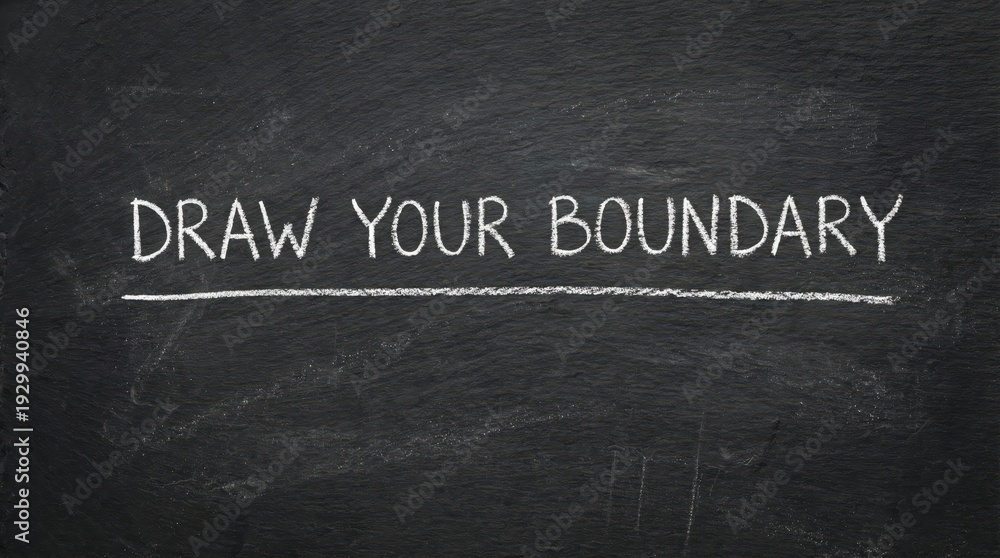 Fototapeta premium Draw Your Boundaries Message on Chalkboard