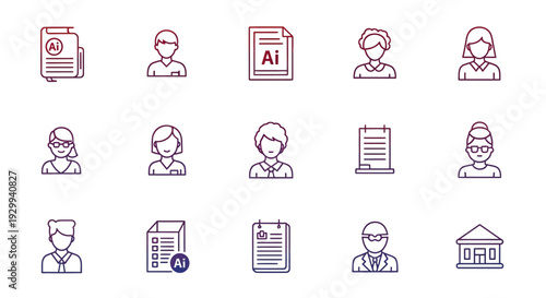 Simple line icons representing people and documents.