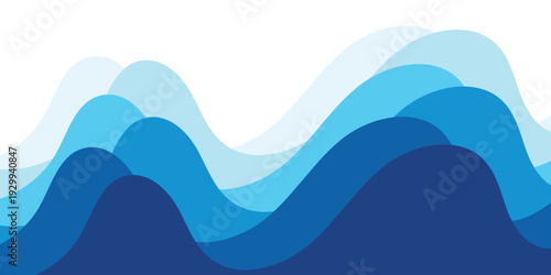 Sea waves layered vector background illustration and sea beach vector illustration.