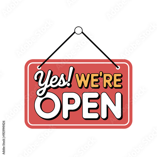 A colorful open sign hanging on a white background indicating business hours