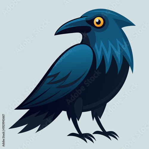 Un beau corbeau Corvus corax, oiseau Nord Pologne Europe