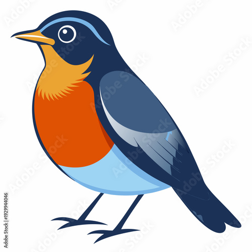 Merle d’Amérique perché sur un arbre au plumage vibrant dans le bois.