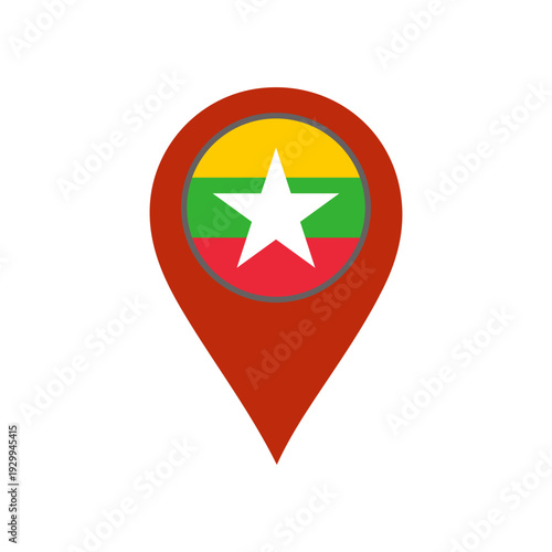 pin with the myanmar flag vector 
Vector pin with the flag on a white background