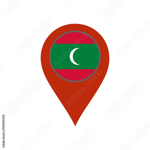 pin with the maldives flag vector 
Vector pin with the flag on a white background