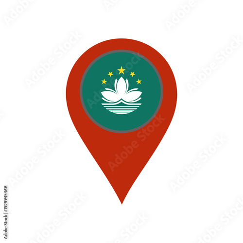 pin with the Macau flag vector 
Vector pin with the flag on a white background