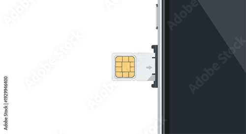 A single gold SIM card with a visible chip is being inserted into a dark grey smartphone's tray against a plain white background.