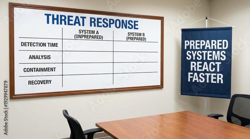 Wallpaper Mural Threat Response Planning Board in Office Meeting Room Torontodigital.ca