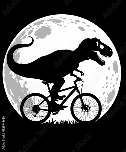 Dinosaur Bike and MOON funny 80s