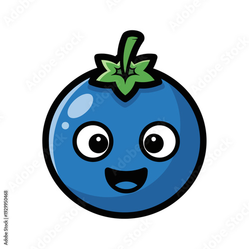 Flat blueberry Vector Illustration Isolated on White Background