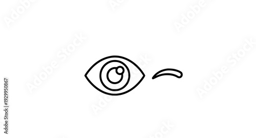 A minimalist vector graphic illustration of a crying eye with a teardrop