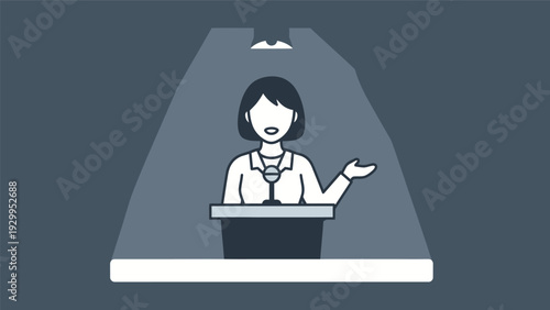 Woman Working on Computer at Desk.