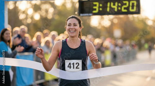 Runner Celebrating Finish at Boston Marathon 2024