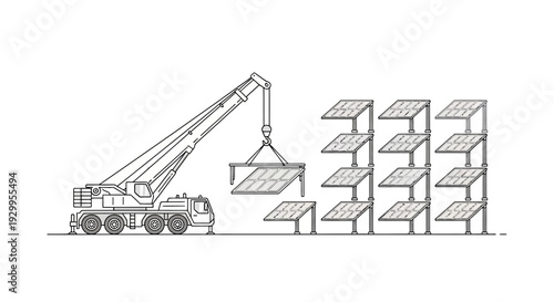 Crane lifting a heavy concrete block.