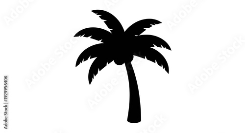 Palm tree vector illustration, tropical icon, summer design, travel graphic