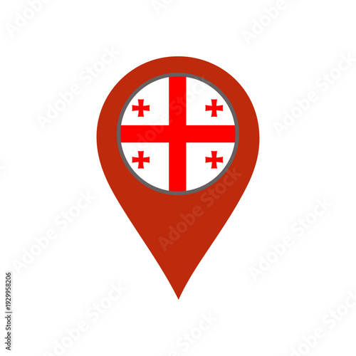 pin with the Georgia flag vector 
Vector pin with the flag on a white background