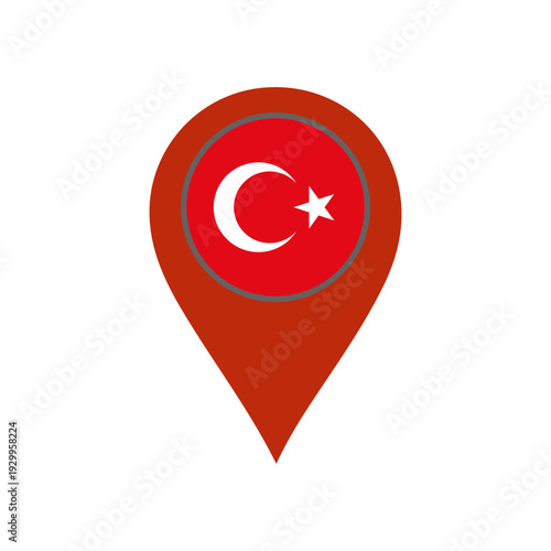 pin with the Türkiye flag vector 
Vector pin with the flag on a white background