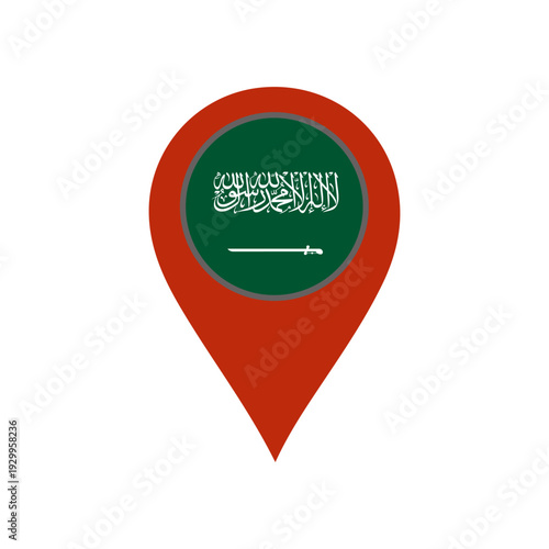 pin with the saudi arabia flag vector 
Vector pin with the flag on a white background