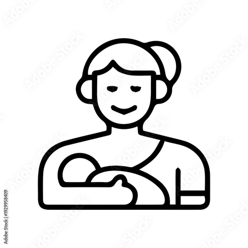 Mother holding baby icon