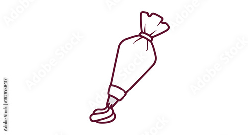 Pastry Bag Vector Illustration, Flat Design for Baking, Culinary Arts, and Dessert Decoration