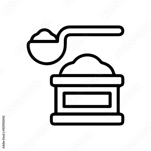 Ingredient powder scoop illustration