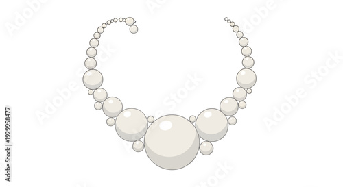 pearl necklace image, vector illustration, jewelry design, fashion accessory, elegant style