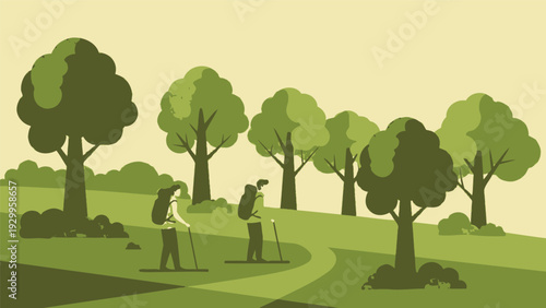 Golfers Playing Golf on Green Course.