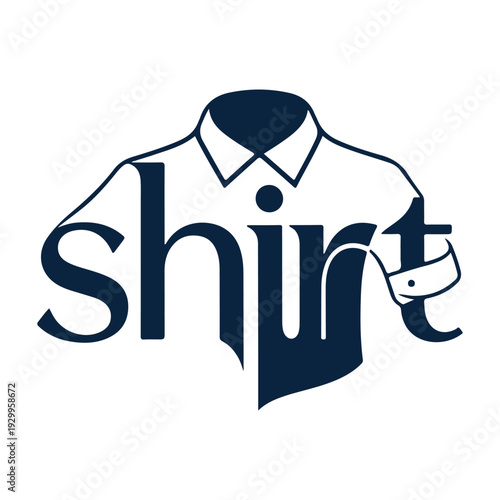 Creative Shirt Typography Logo Design, Men's Fashion Wordmark