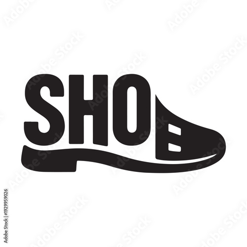 Creative Shoe Typography Logo Design, Footwear Wordmark Icon