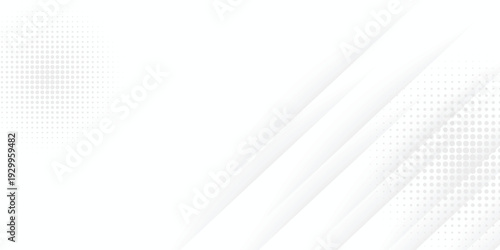 Modern abstract white background with soft diagonal lines and dotted halftone texture. Clean minimal design template for business, technology, corporate, digital, or presentation projects.