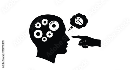 inspiration and innovation concept with human head and light bulb