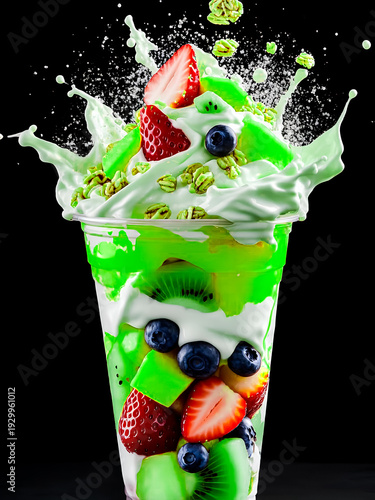 Fresh Fruit Smoothie with Creamy Splash
