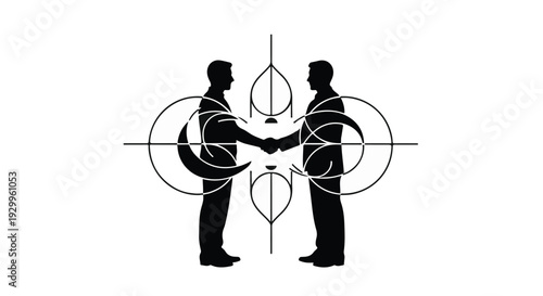business partnership handshake with target audience