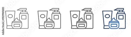 
outline icon set skincare with skin care cosmetic design