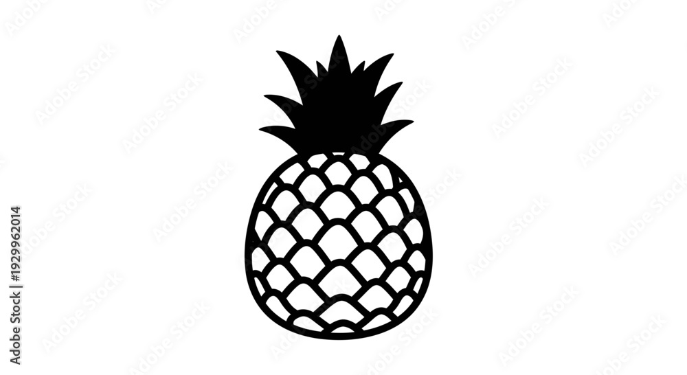 Obraz premium Pineapple Vector Illustration, Tropical Fruit Graphic, Design Element, Healthy Food, Isolated