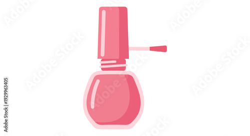 Pink Nail Polish Bottle Image, Vector Illustration, Beauty and Cosmetics Concept