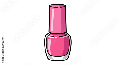 Pink Nail Polish Bottle Image, Vector Illustration, Beauty and Cosmetics Concept