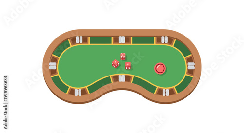 Poker table image, illustration, vector style graphic, for casino and gambling design.