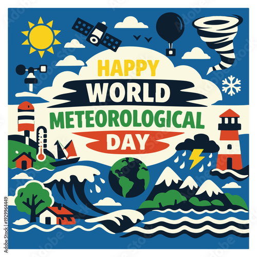 World Meteorological Day Flyer – Climate, Weather Science and Environmental Awareness Event