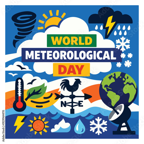 World Meteorological Day Flyer – Climate, Weather Science and Environmental Awareness Event