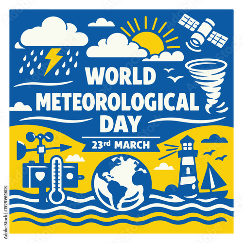 World Meteorological Day Flyer – Climate, Weather Science and Environmental Awareness Event