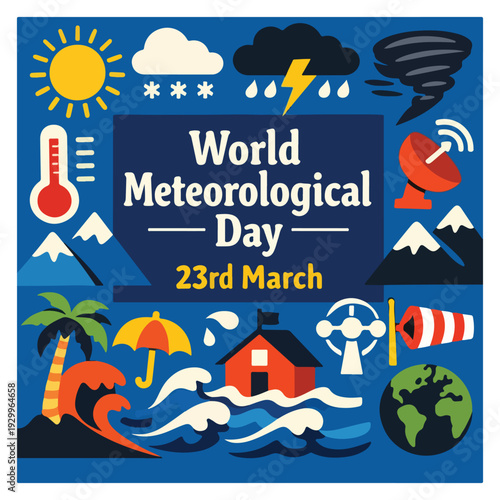 World Meteorological Day Flyer – Climate, Weather Science and Environmental Awareness Event