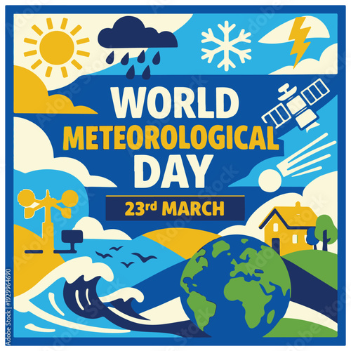 World Meteorological Day Flyer – Climate, Weather Science and Environmental Awareness Event