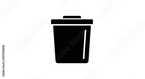 Black Trash Can Icon Representing Deletion and Waste Management.