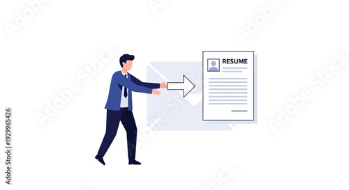 Professional submitting a digital resume for a career opportunity, illustrating the modern online job application process and talent acquisition strategies