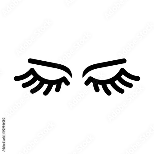 pair of false eyelashes glyph icon