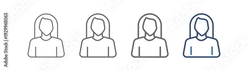 
outline icon set woman with female design
